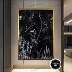 decorative wall art, ethnic canvas art, women wall art, canvas wall art, ethnic women wall art, african woman wall art,