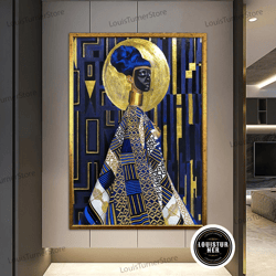 decorative wall art, ethnic canvas art, women wall art, canvas wall art, ethnic women wall art, african woman wall art,