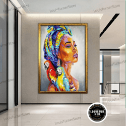 decorative wall art, ethnic canvas art, women wall art, canvas wall art, ethnic women wall art, american woman wall art,