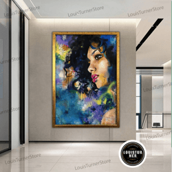 decorative wall art, ethnic canvas art, women wall art, canvas wall art, ethnic women wall art, american woman wall art,