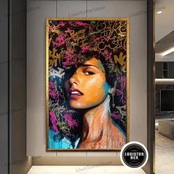 decorative wall art, ethnic canvas art, women wall art, canvas wall art, ethnic women wall art, american woman wall art,