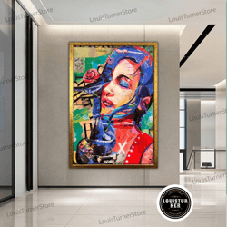 decorative wall art, female figure canvas art, woman canvas, fashion canvas print, woman canvas art, fashion poster, rea