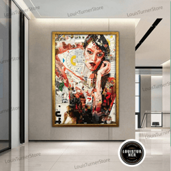 decorative wall art, female figure canvas art, woman canvas, fashion canvas print, woman canvas art, fashion poster, rea