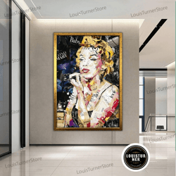 decorative wall art, female figure in yellow colors, blonde woman canvas, fashion canvas print, woman canvas art, fashio