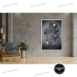 decorative wall art, following love man and woman painting, love couples canvas painting