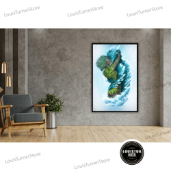 decorative wall art, kiss of water and earth nature's love painting, canvas art print