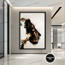 decorative wall art, lion hunt canvas, motivational poster art, success canvas, hustle art wall print, motivational wall