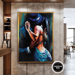 decorative wall art, love dance art, dance woman wall art, women canvas art, colorful wall art, woman figure wall art,
