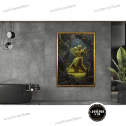 decorative wall art, love in nature dancing couple in the forest, couple canvas, love wall art