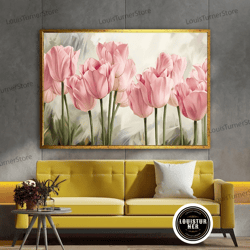 decorative wall art, rose pink flowers canvas art, flower wall decor, floral wall art, flower canvas print, natural wall