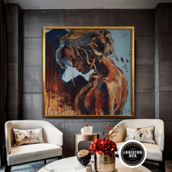 decorative wall art, sexy woman canvas painting, nude girl wall art, erotic woman canvas painting for bedroom, woman can