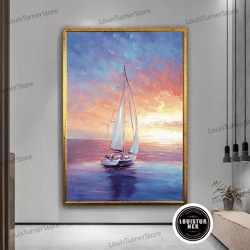decorative wall art, ship canvas art, boat wall art, sailboat canvas art, ship wall decor, landscape wall art, luxury fr