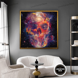 decorative wall art, skull print on canvas, modern wall art, canvas wall art, skeleton print, skull canvas art, graffiti