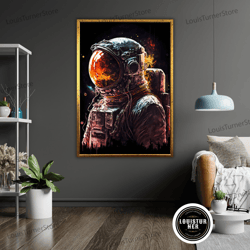 decorative wall art, astronaut art canvas, space wall decor, outer space art, astronaut gift, space lover gift