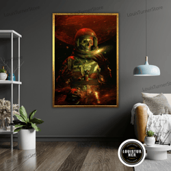 Decorative Wall Art, Death In Space Art Canvas, Space Wall Art, Astronaut Wall Decor, Galaxy Art Print