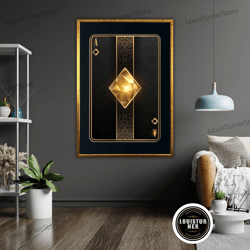 decorative wall art, diamond art playing card canvas, diy card design, wall decor, art craft project, poker lover gift