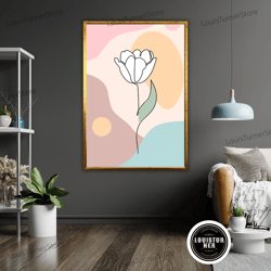 decorative wall art, minimalist rose art canvas print, floral wall decor, ready to hang, framed canvas, elegant home dec