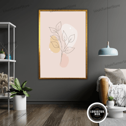 decorative wall art, plain leaves art canvas print, ready to hang, framed wall decor, botanical print, nature inspired
