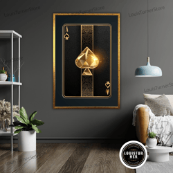 decorative wall art, playing card spades art canvas, casino wall decor, poker room decor, game room art, card game gift