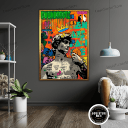 decorative wall art, pop art david canvas print, framed wall decor, ready to hang, contemporary artwork