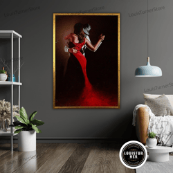 decorative wall art, ritmo flamenco canvas print, ready to hang, framed wall art, spanish dance decor, flamenco dance, m