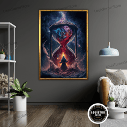 decorative wall art, sand watch canvas print, ready to hang, framed wall art, beach home decor, coastal artwork