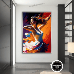 decorative wall art, ballerina canvas, effect ballerina girl painting,ballerina wall art, home decor, ballerina canvas p