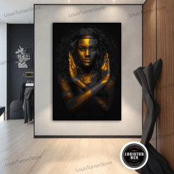 decorative wall art, ethnic canvas art, women wall art, ethnic women wall art, african woman wall art,colorful woman, ca