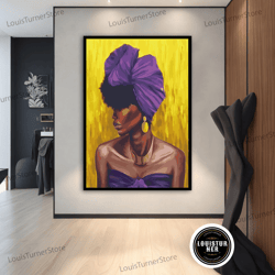 decorative wall art, ethnic canvas wall art, black woman wall art, canvas wall art, ethnic woman wall art, colorful woma