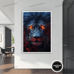 decorative wall art, fantastic lion painting, fantastic lion, fantastic lion wall art, fantastic lion art, home decor, a