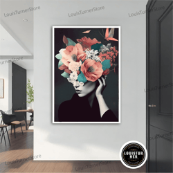 decorative wall art, flower hair modern canvas, modern painting, wall art, modern canvas, abstract art, canvas art, deco
