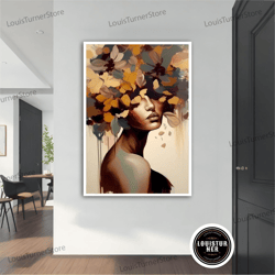 decorative wall art, flower hair woman modern canvas, modern painting, wall art, modern canvas, abstract art, canvas art