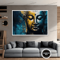 decorative wall art, gold buddha canvas print, buddha wall art, buddha poster, asian wall art, buddha painting