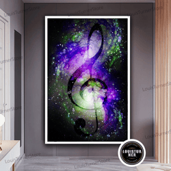 decorative wall art, left switch in space with stars canvas art, left key wall art, music note canvas painting, sheet mu