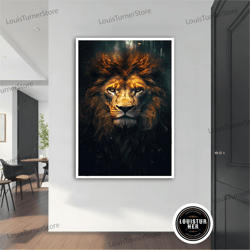 decorative wall art, lion canvas painting, lion poster, lion wall art, lion art, lion home decor, animal wall decor, ani