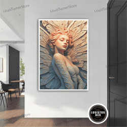 decorative wall art, modern angel painting, angel wall art, modern angel canvas, modern canvas, abstract art, home decor