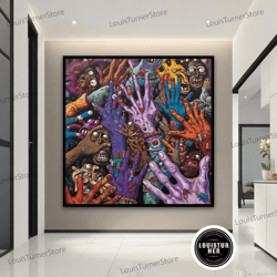 decorative wall art, monster hands graffiti painting, graffiti monster canvas art, wall art street art print, pop art de