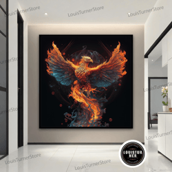 decorative wall art, phoenix canvas painting, phoenix bird canvas print, phoenix wall art, phoenix poster, phoenix canva