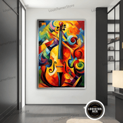 decorative wall art, violin canvas wall art, patterned violin wall decor, music canvas print, violinist gift, musician c