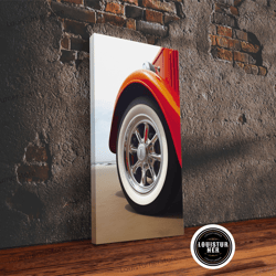framed canvas ready to hang, hot rod art, hot rot photography print, framed canvas or poster, close up shot of 1930s hot