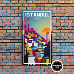 framed canvas ready to hang, instanbul wall art, turkey poster, eurasia wall art, travel wall print, travel poster, trav