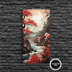 framed canvas ready to hang, japanese wall art, japanese maple tree, framed canvas print, japanese art, japanese hanging