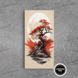 framed canvas ready to hang, japanese wall art, japanese maple tree, framed canvas print, japanese art, japanese hanging