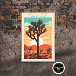 framed canvas ready to hang, joshua tree national park, california travel art, national park print, minimalist travel ar