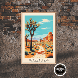 framed canvas ready to hang, joshua tree national park, california travel art, national park print, minimalist travel ar
