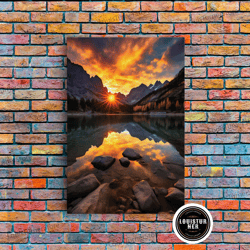 framed canvas ready to hang, lake wall art, landscape print, nature wall art, trees wall art, canvas print, wall art, ve