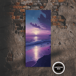 framed canvas ready to hang, large coastal wall art large sunset beach framed canvas print seascape sky and sea beach sc