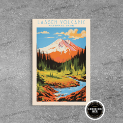 framed canvas ready to hang, lassen volcanic national park, california travel art, national park print, minimalist trave