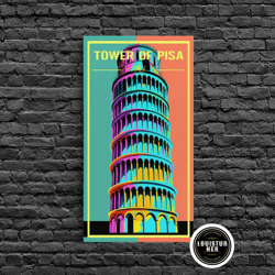 framed canvas ready to hang, leaning tower of pisa, italy wall art print, europe art print, travel wall print, travel po