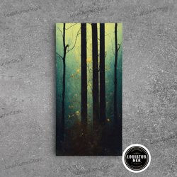 framed canvas ready to hang, magical forest oil painting style, spooky pirate ship art, framed canvas print, ready to ha